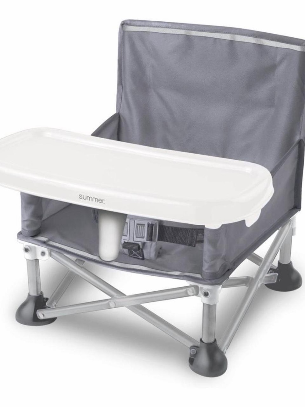 Pop N Sit Portable Booster Seat in Gray with White Tray
